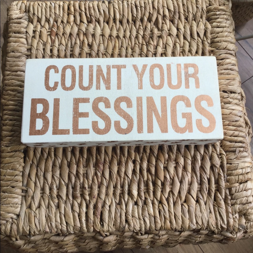 “Count Your Blessings” Wooden Sign